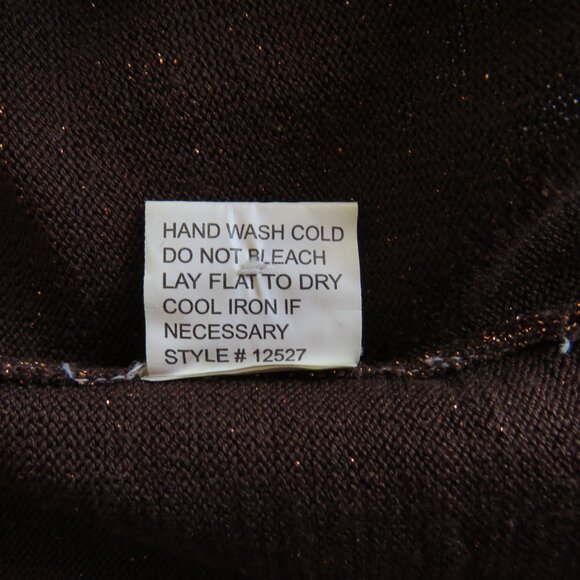 One Girl Who… The Universe Women's Brown Metallic Sweater L - Picture 12 of 12
